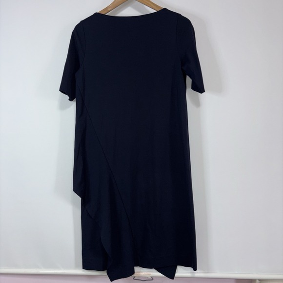 COS Asymmetric Drape Midi Dress Navy Blue Size S - Picture 7 of 9